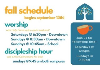 Fall Worship Schedule